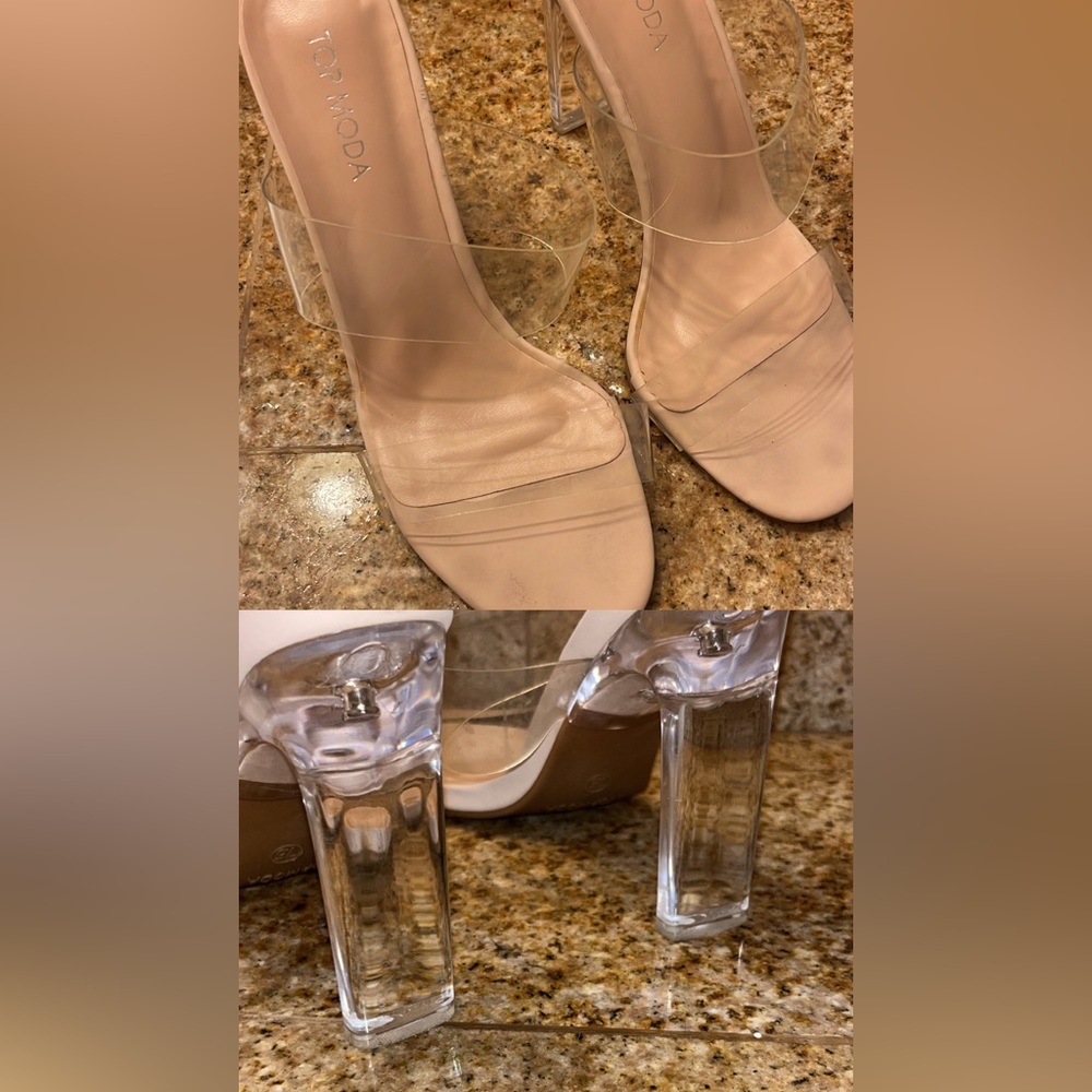 CLEAR “GLASS” HEELS
